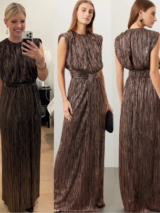 Sabina Musayev Dresses & Skirts - Sabina Musayev Sivian Dress
Metallic Brown Pleated Evening Gown size Large.
